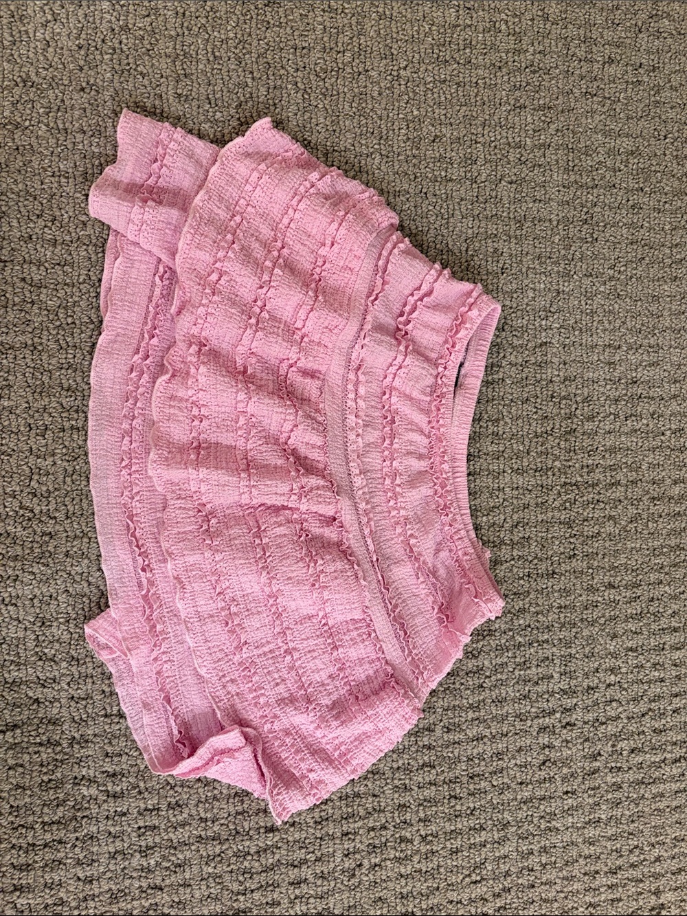 Pink Ruffle Textured Skirt